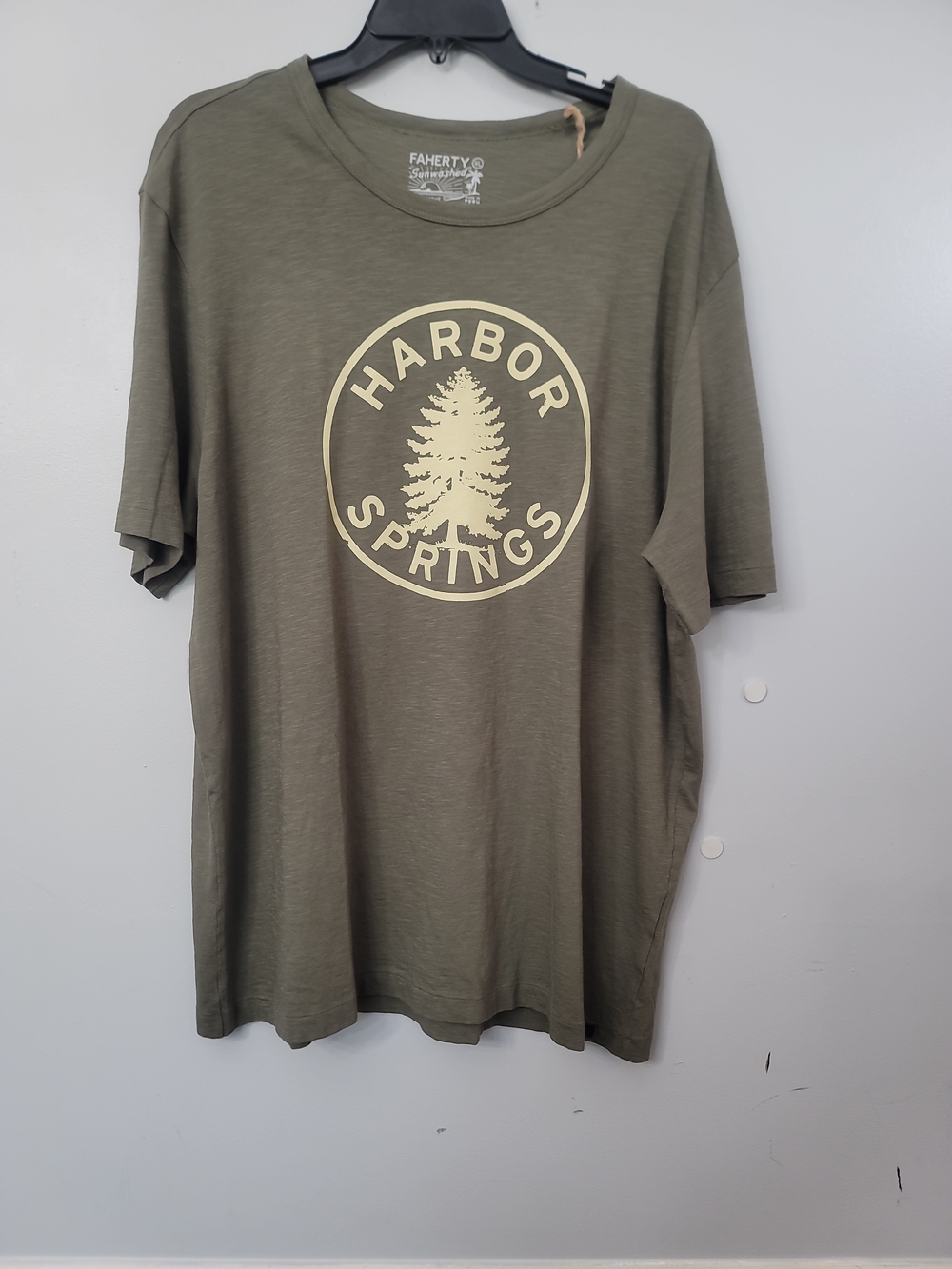 Faherty Harbor Springs Olive Graphic Crewneck T-Shirt